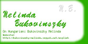 melinda bukovinszky business card